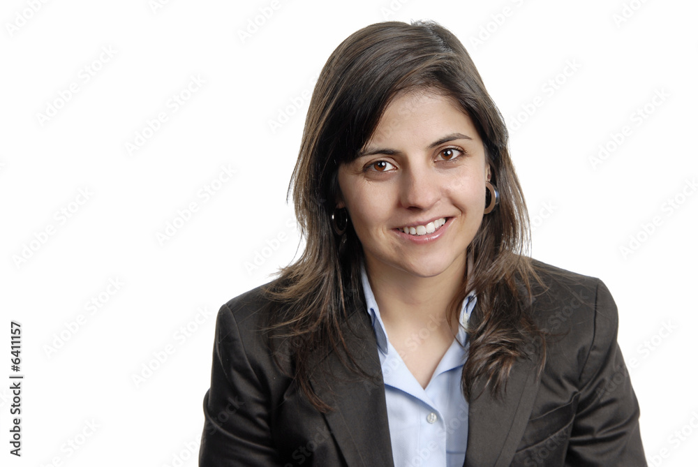 young attractive woman portrait, over white background young attractive woman portrait, over white background