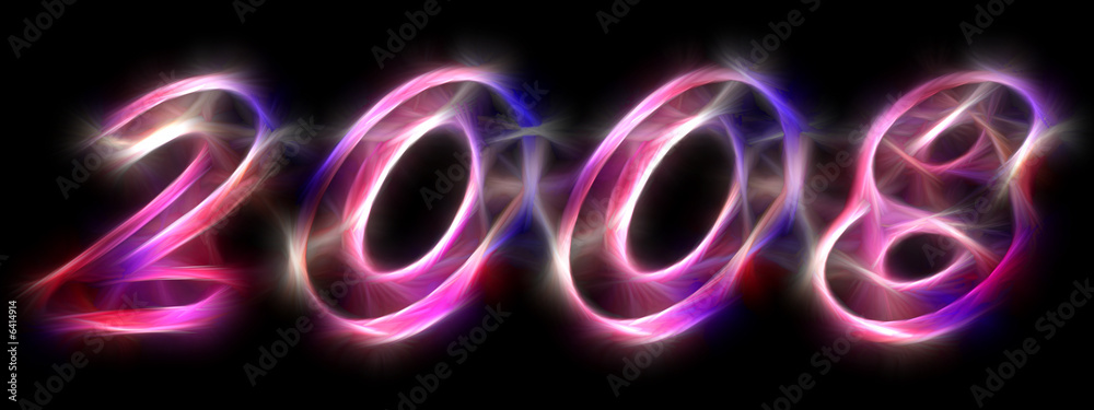 2008 written in exotic light effect letters on black 2008 written in exotic light effect letters on black