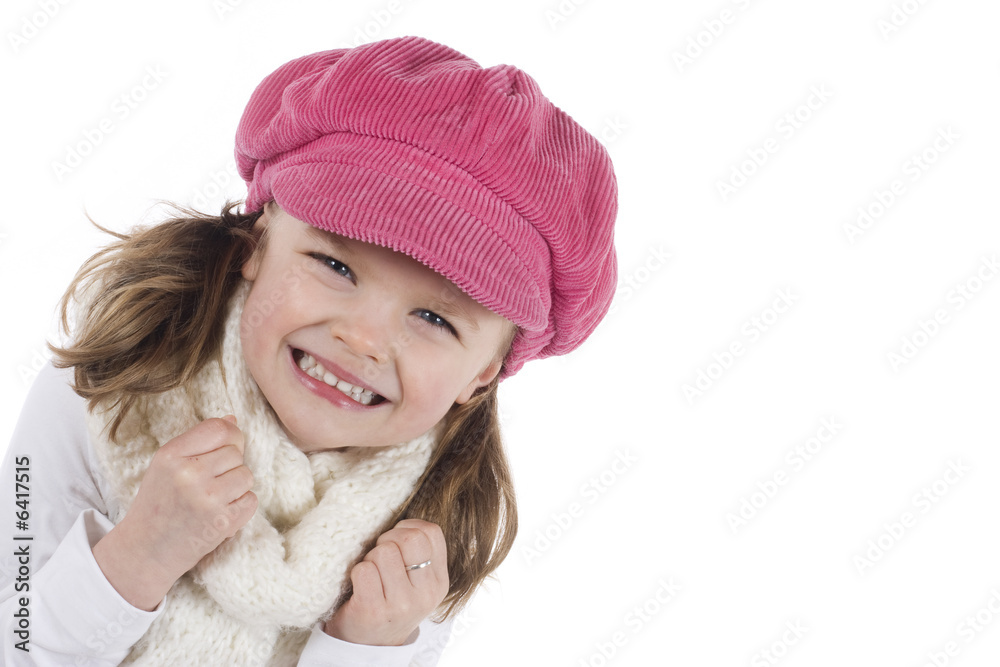 cute little laughing girl with pink hat cute little laughing girl with pink hat