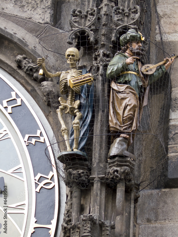 Obraz premium Personnages de l'horloge astronomique de Prague