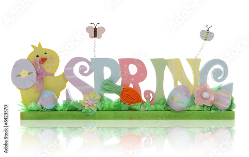 A colorful Easter Spring sign over a white background © Stephen Coburn