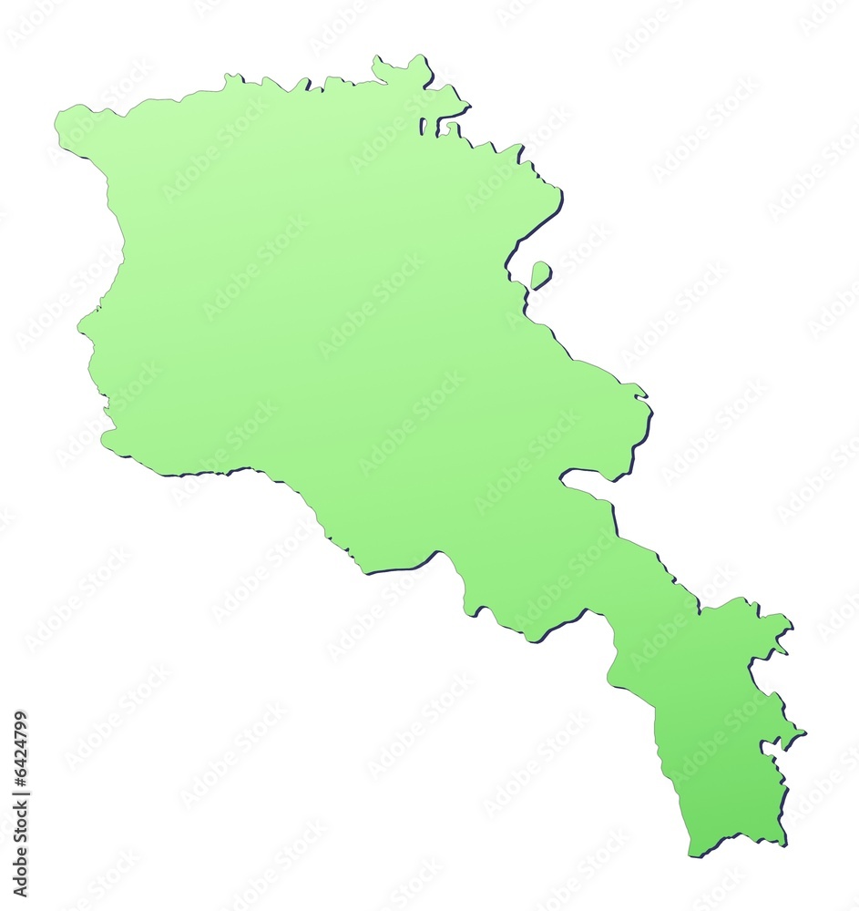 Armenia map filled with light green gradient