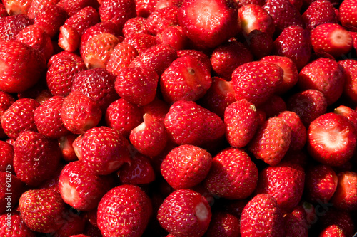 A background of fresh strawberries