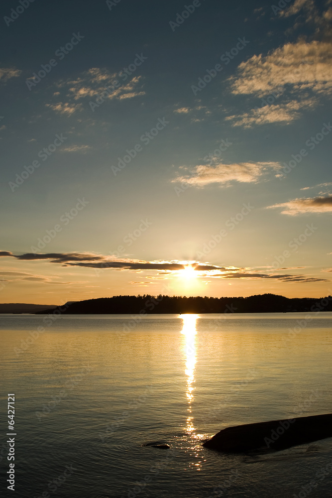 A sunset on the oslo fjord, Norway