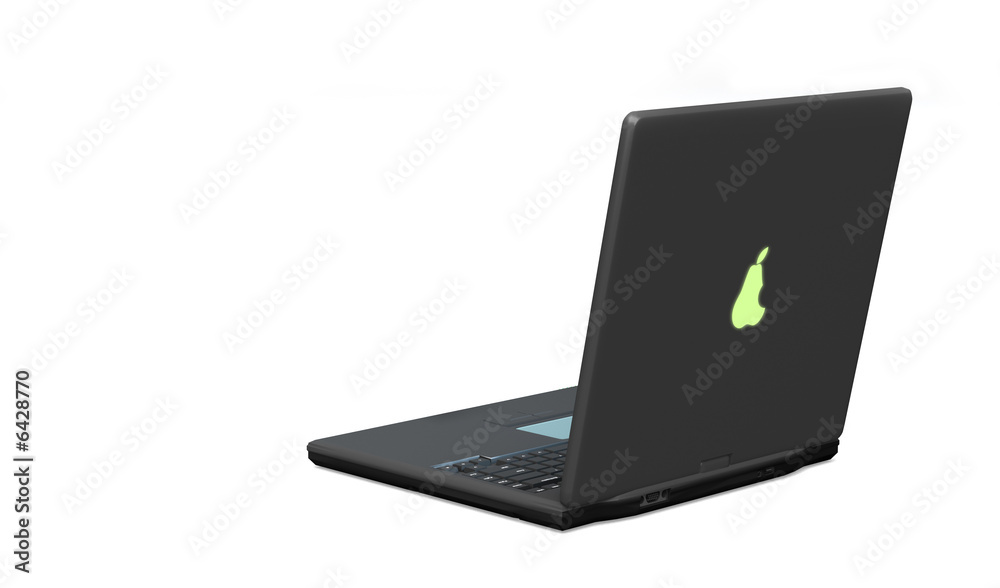 ordinateur portable avec un logo en forme de poire Photos | Adobe Stock
