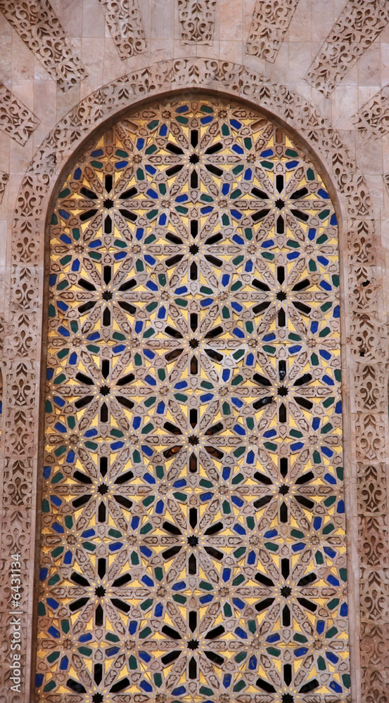 Detail from mosque Hassan II in Casablanca