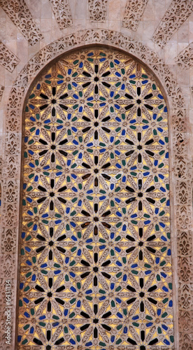 Detail from mosque Hassan II in Casablanca