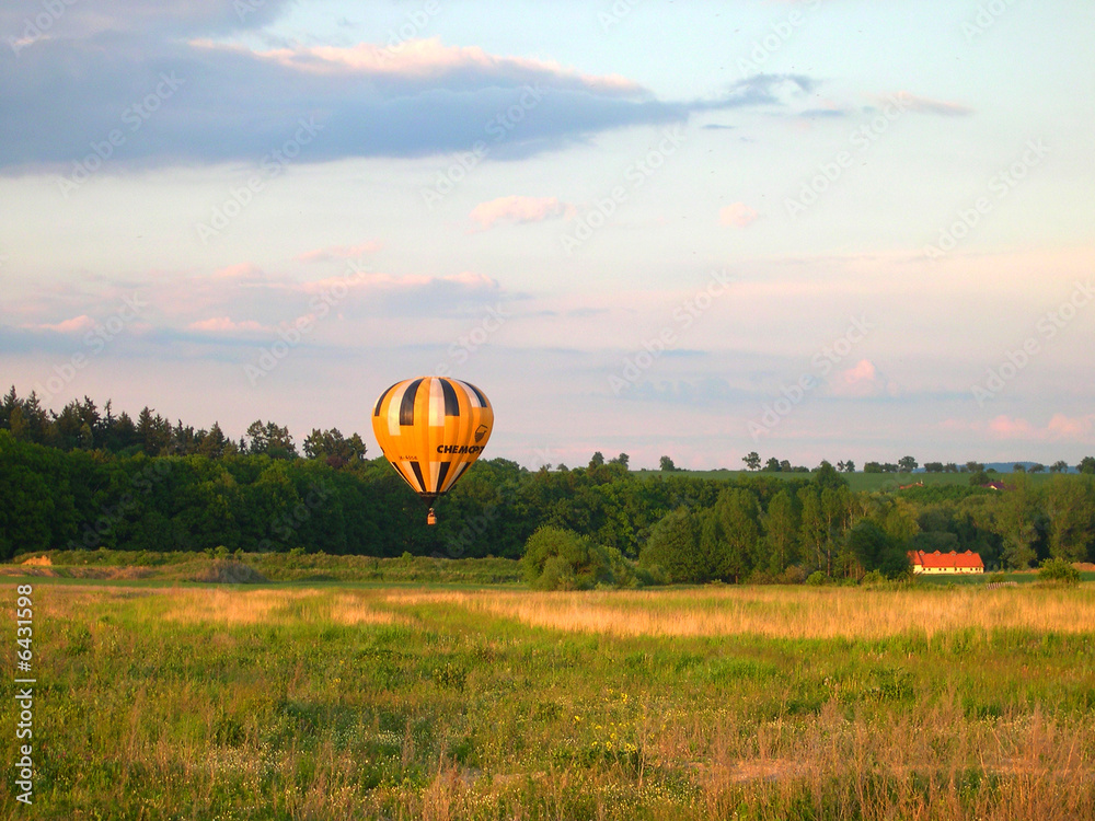 Obraz premium An Air Balloon in the field on a summer evening