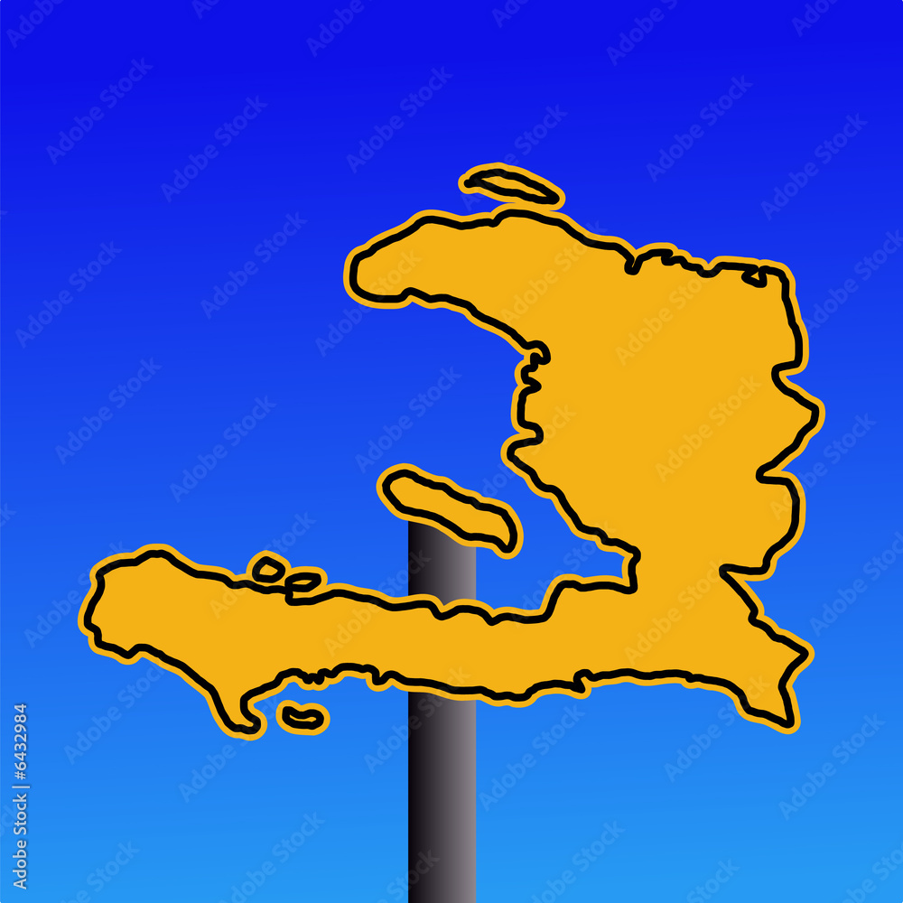 Haiti map warning sign Stock Illustration Adobe Stock