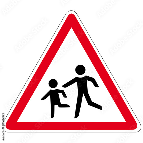 Spielende Kinder - Schild