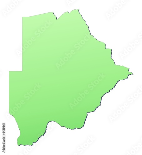 Botswana map filled with light green gradient