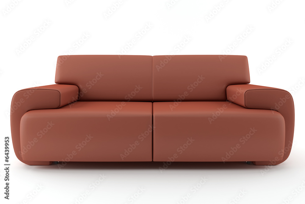 3d brown sofa isolated on white background 3d brown sofa isolated on white background