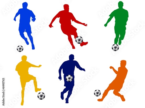 fussball silhouetten farbig