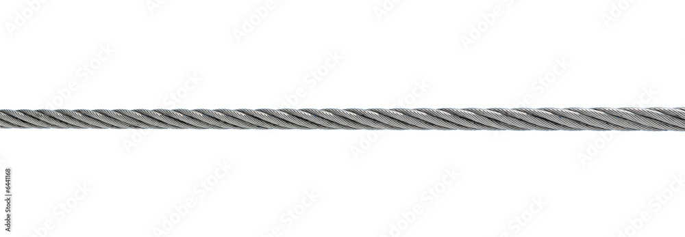 steel cable isolated on white  - obrazy, fototapety, plakaty 