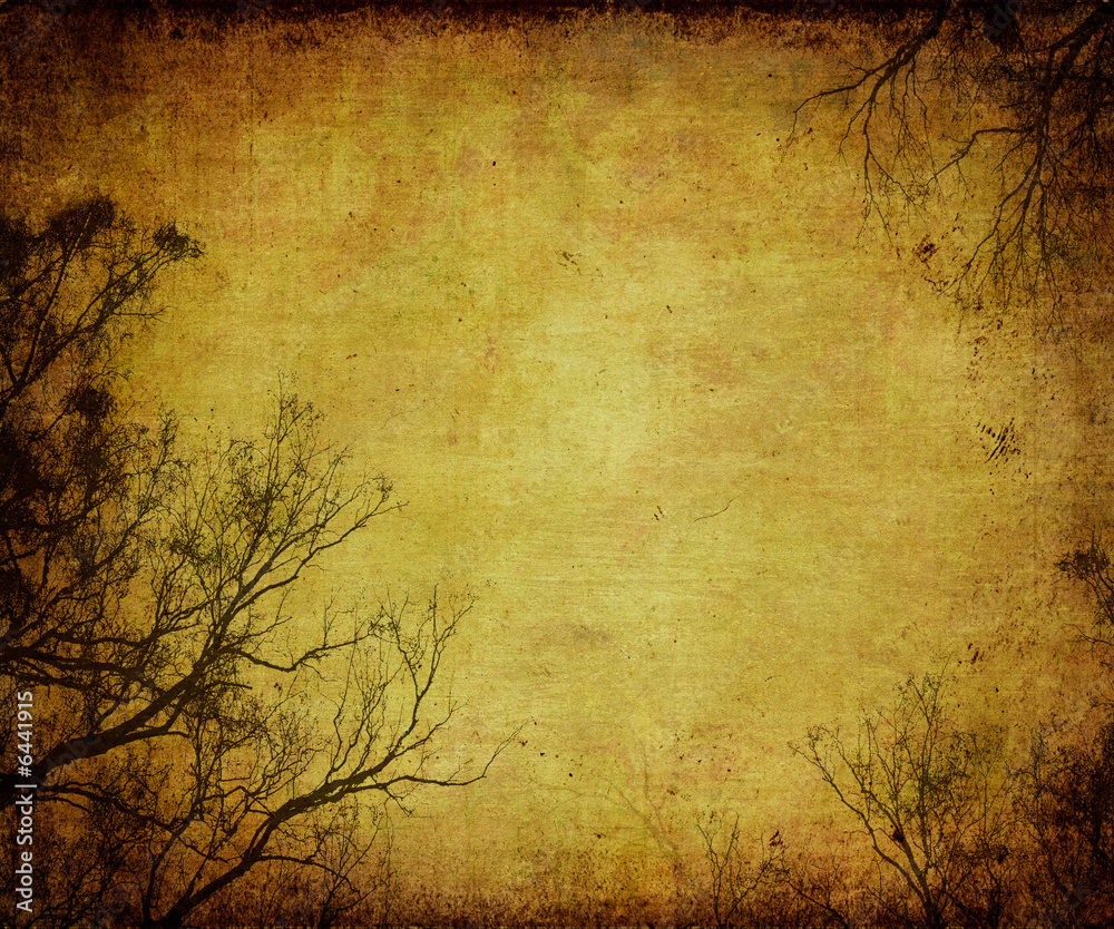 grunge frame with tree silhouettes grunge frame with tree silhouettes