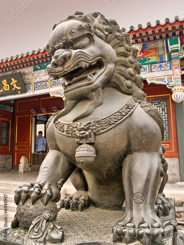 Lion statue inside the Summer Palace in Beijing, China