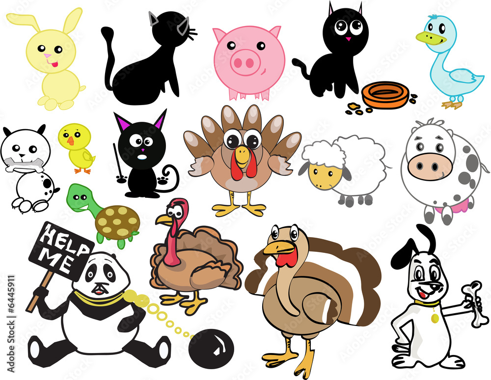 Stylized domestic animals Stylized domestic animals
