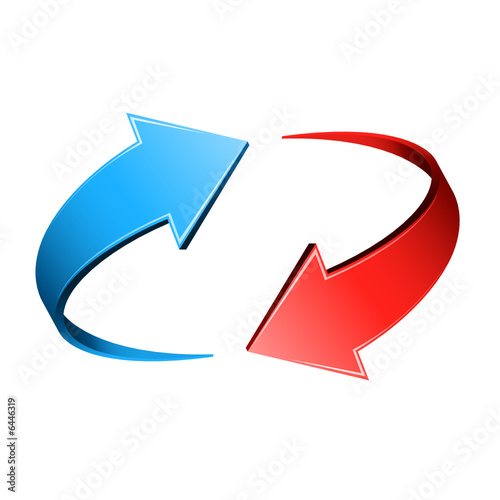 flèches bleu et rouge