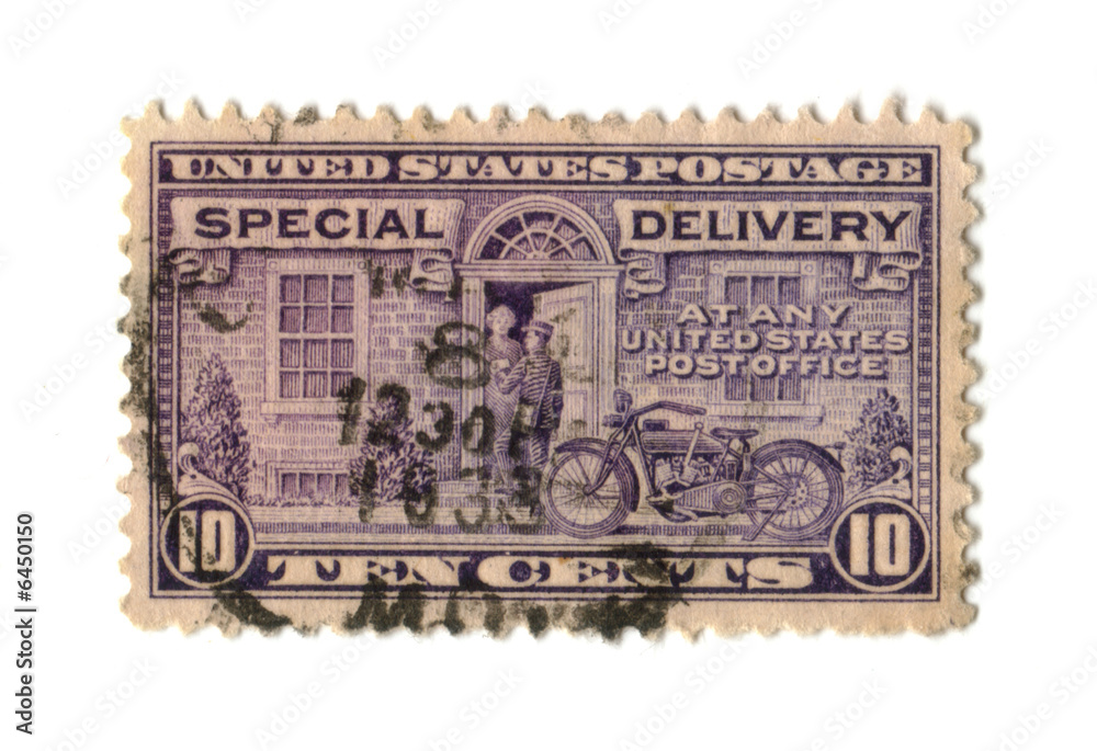 Obraz premium Old postage stamp from USA ten cent