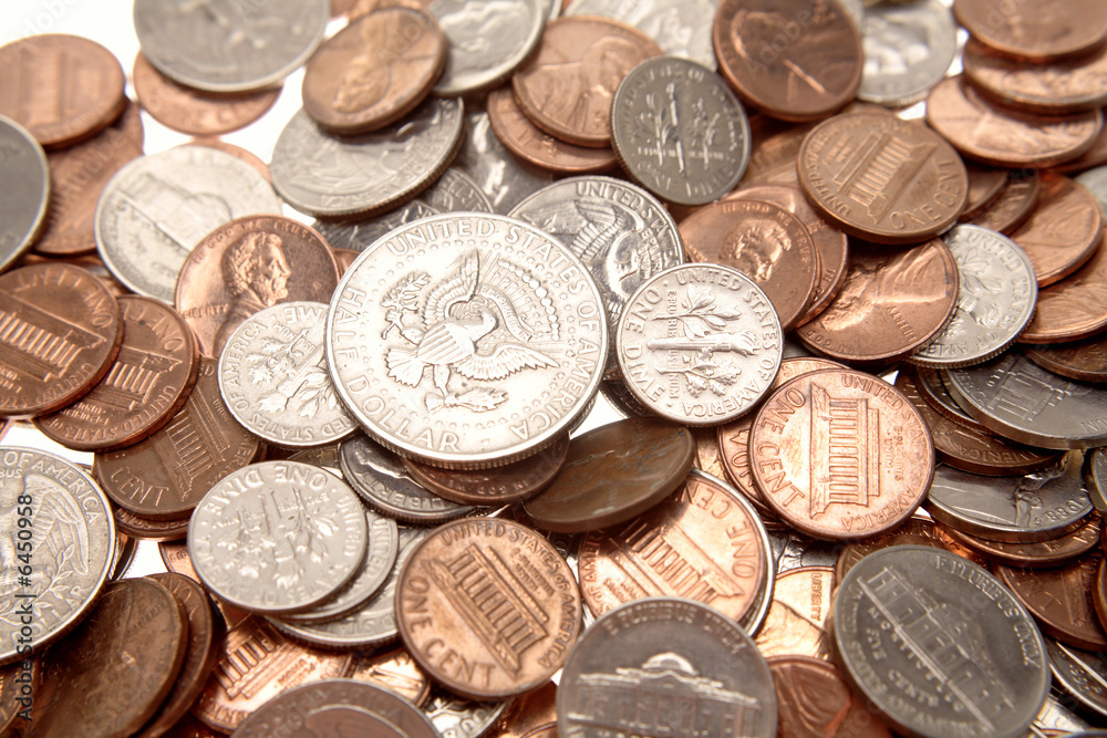 American coins closeup American coins closeup
