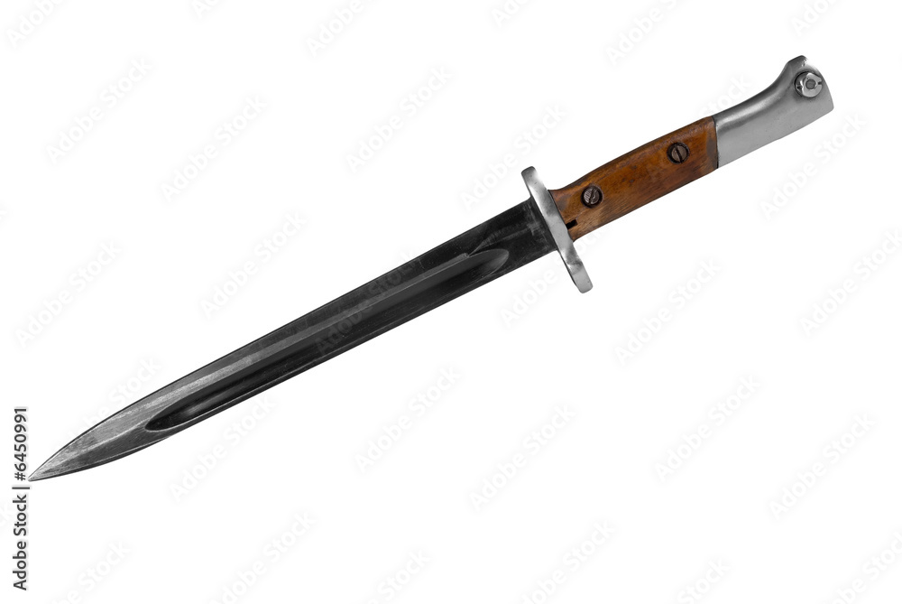 German Military bayonet isolated over a white background German Military bayonet isolated over a white background