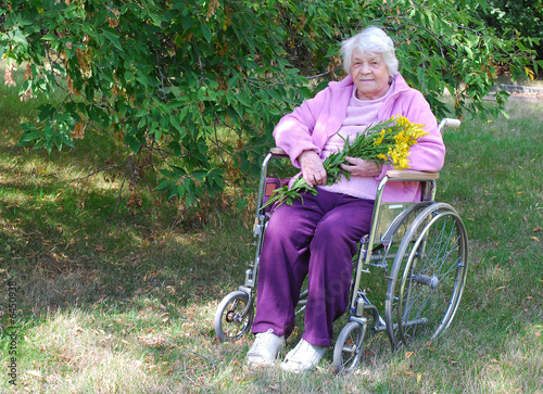 Senior resting in a garden