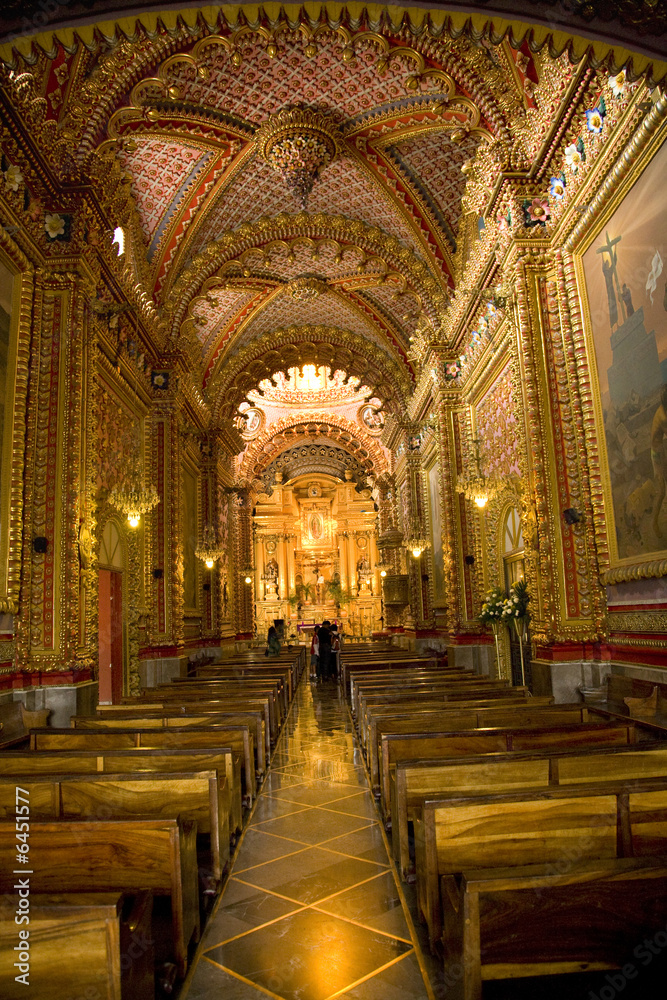 Ornate Guadalupita Church Interior Morelia Mexico 