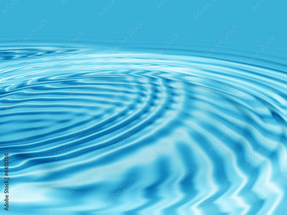 Abstract blue water background. Raster illustration.