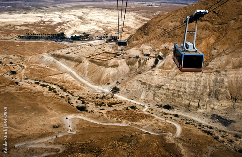 The cable car to ancient city Masada from Israel