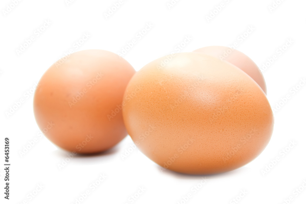 three eggs on the white isolated background three eggs on the white isolated background