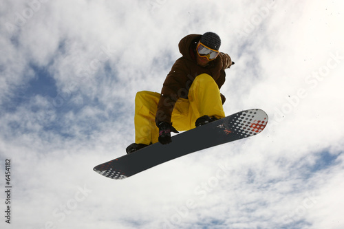 Fotografi Jumping Snowboarder