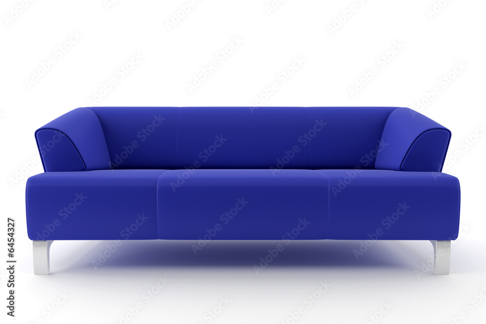 3d blue sofa isolated on white background 3d blue sofa isolated on white background