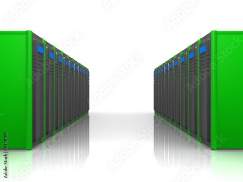 two rows of silver servers