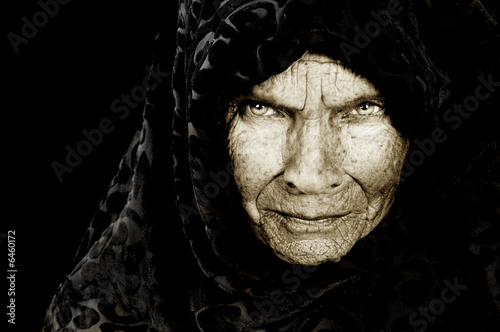 Stunning Portrait image of a russian peasant woman photo