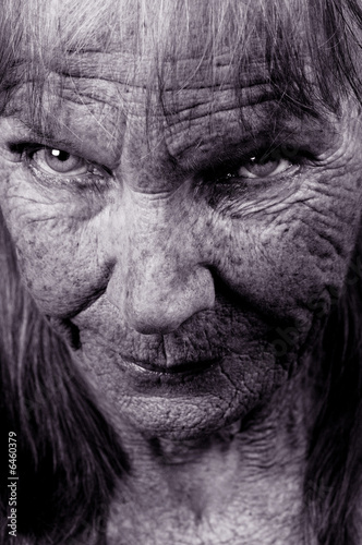 Striking Image of an Elderly lady with depression
