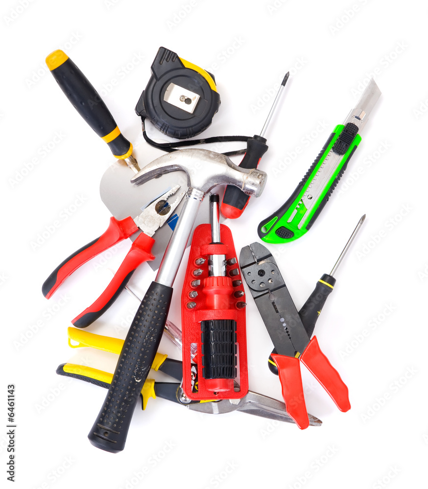 Big set of construction tools. Isolated on white. Big set of construction tools. Isolated on white.
