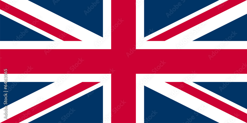 Naklejka premium Union Jack (RGB 0,51,102 - 204,0,51 - 255,255,255)