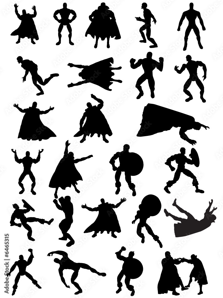 Collection of 25 Superhero Silhouettes