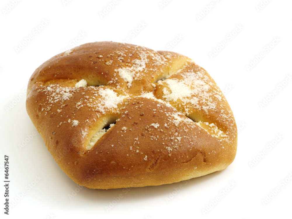 buns filled with fruit jam isolated on white