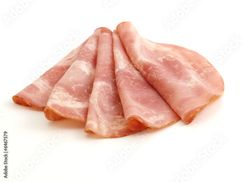 cured meat isolated on white background