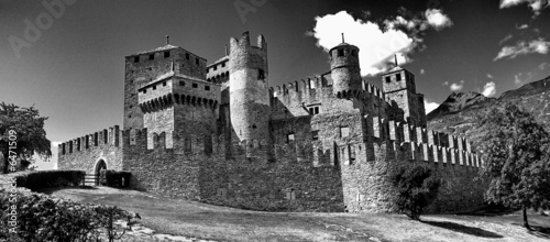 castello di fenis in bw photo