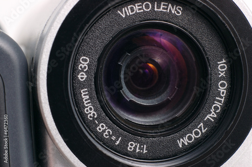 video camera lens close up or macro