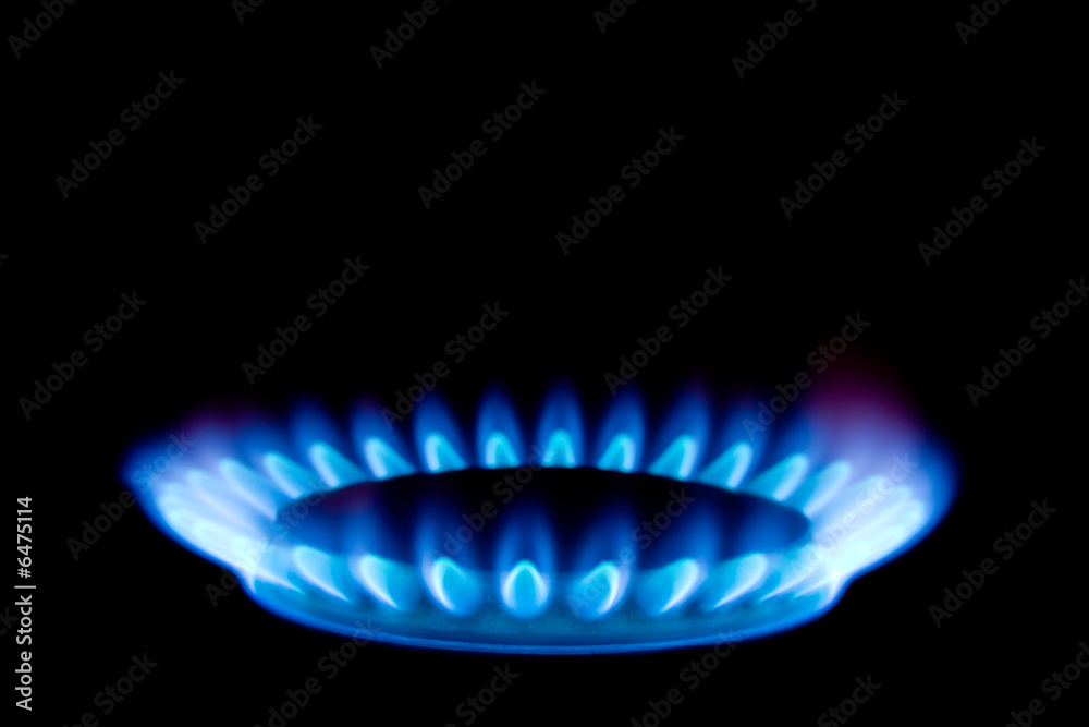Flame of gas, isolated on black background Flame of gas, isolated on black background