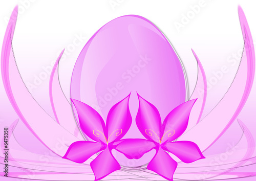 Uovo di Pasqua fiori fucsia © Danys83