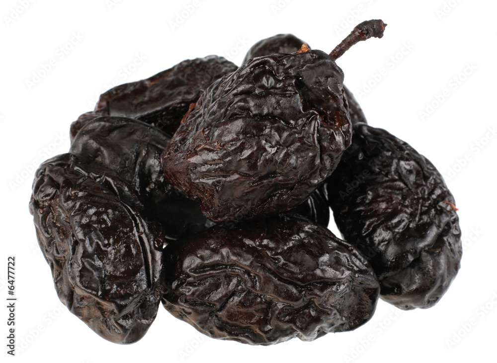 Dry plum fruit isolated on white background Dry plum fruit isolated on white background