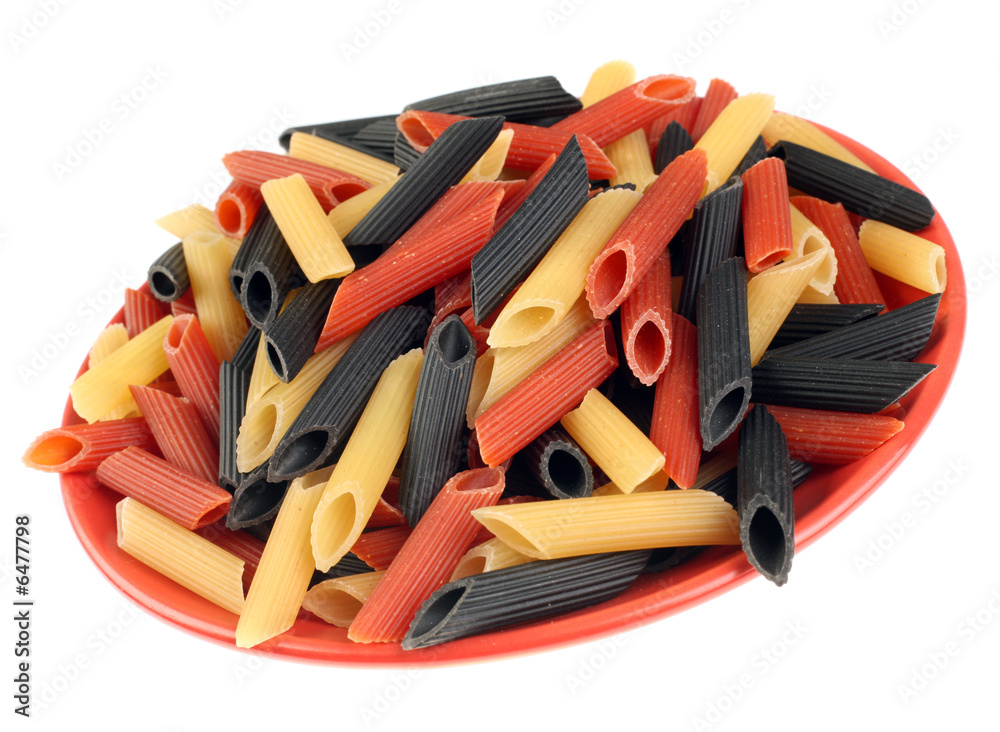 Clolor pasta detail isolated on white background Clolor pasta detail isolated on white background