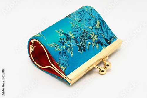 Little blue purse on white