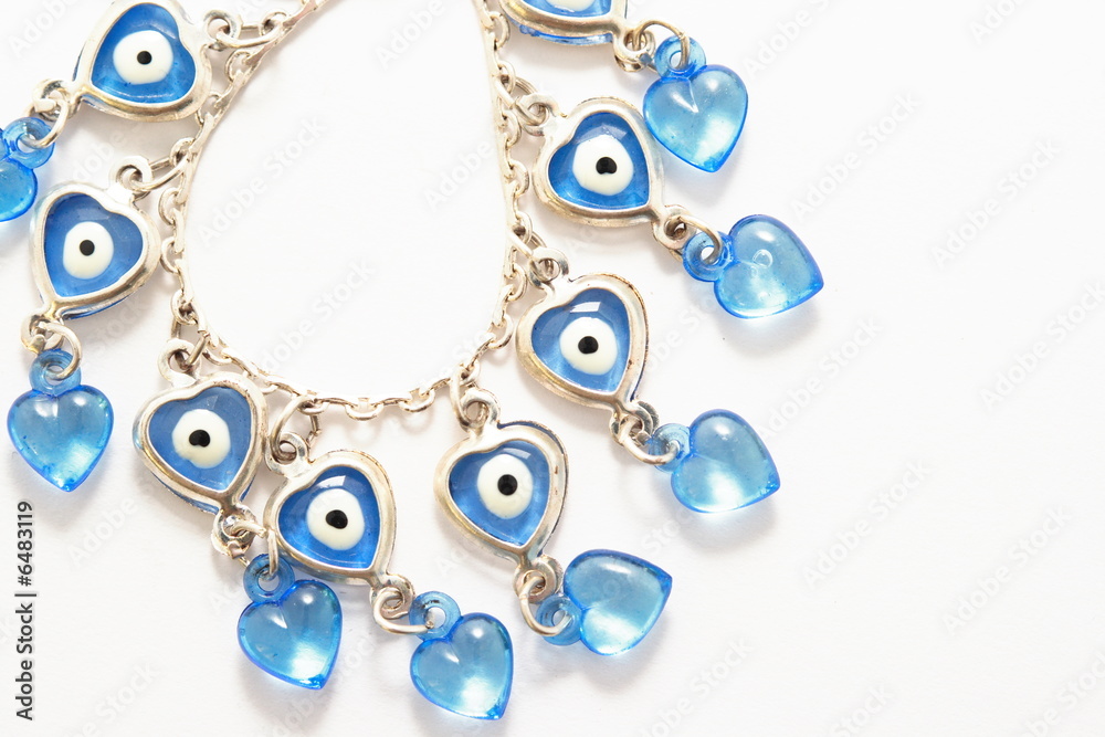 Blue hearts on silver necklace Blue hearts on silver necklace
