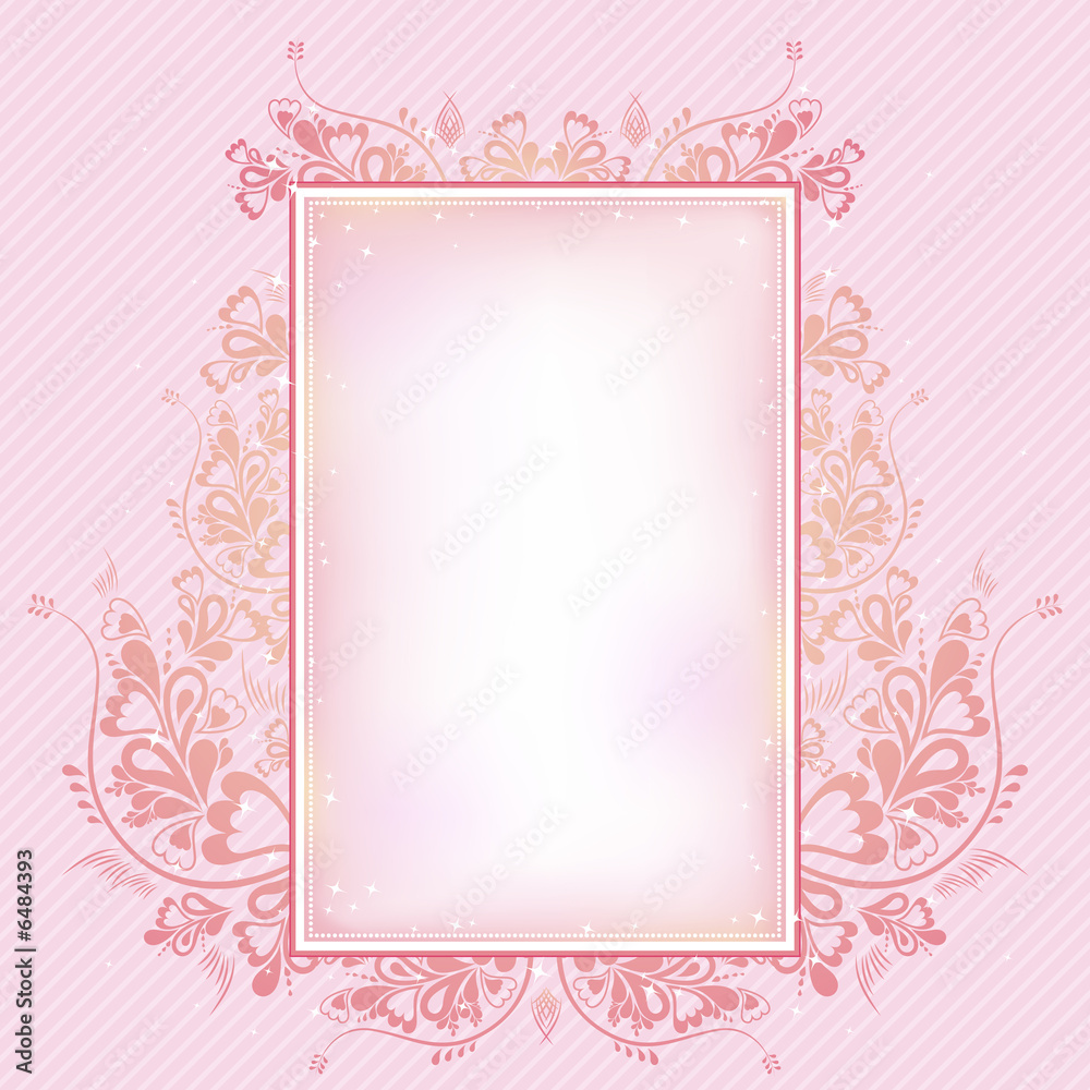 pink  background with lovely decorative ornament