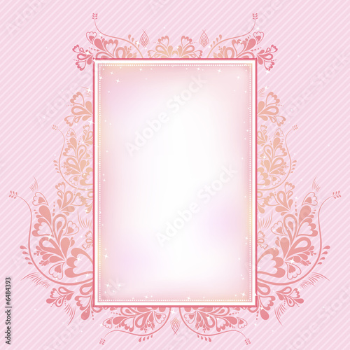 Wallpaper Mural pink  background with lovely decorative ornament Torontodigital.ca